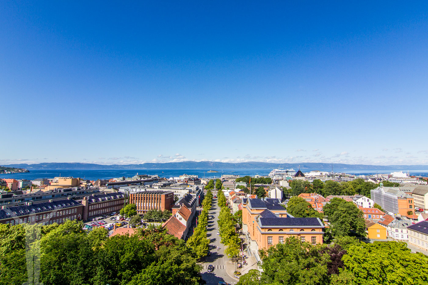 Utsikt från Nidarosdomen i Trondheim