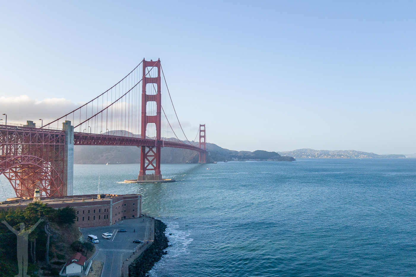 Golden Gate-bron i solnedgången