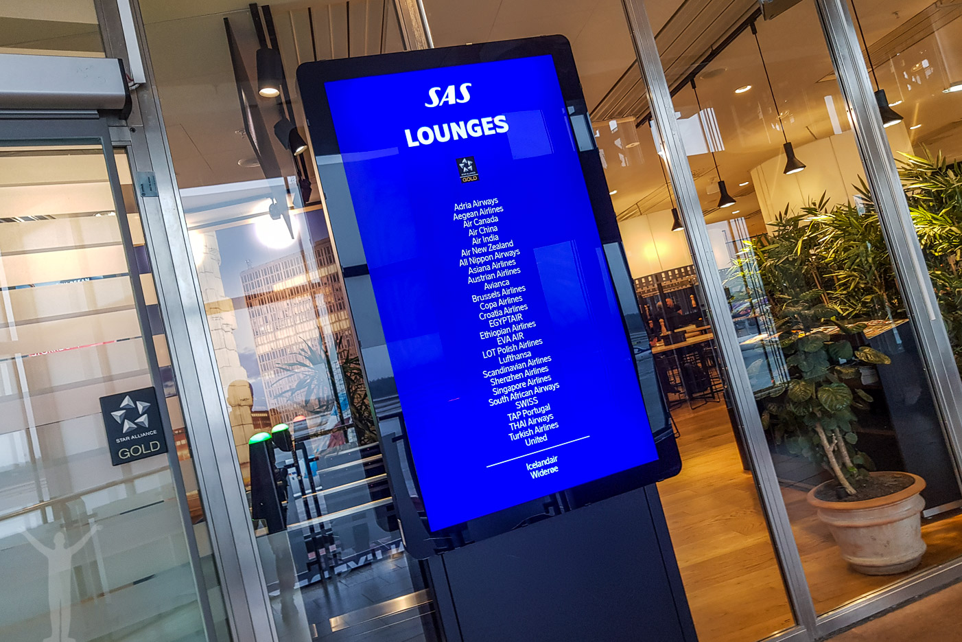 Entrén till SAS Lounge Terminal 5 på Arlanda