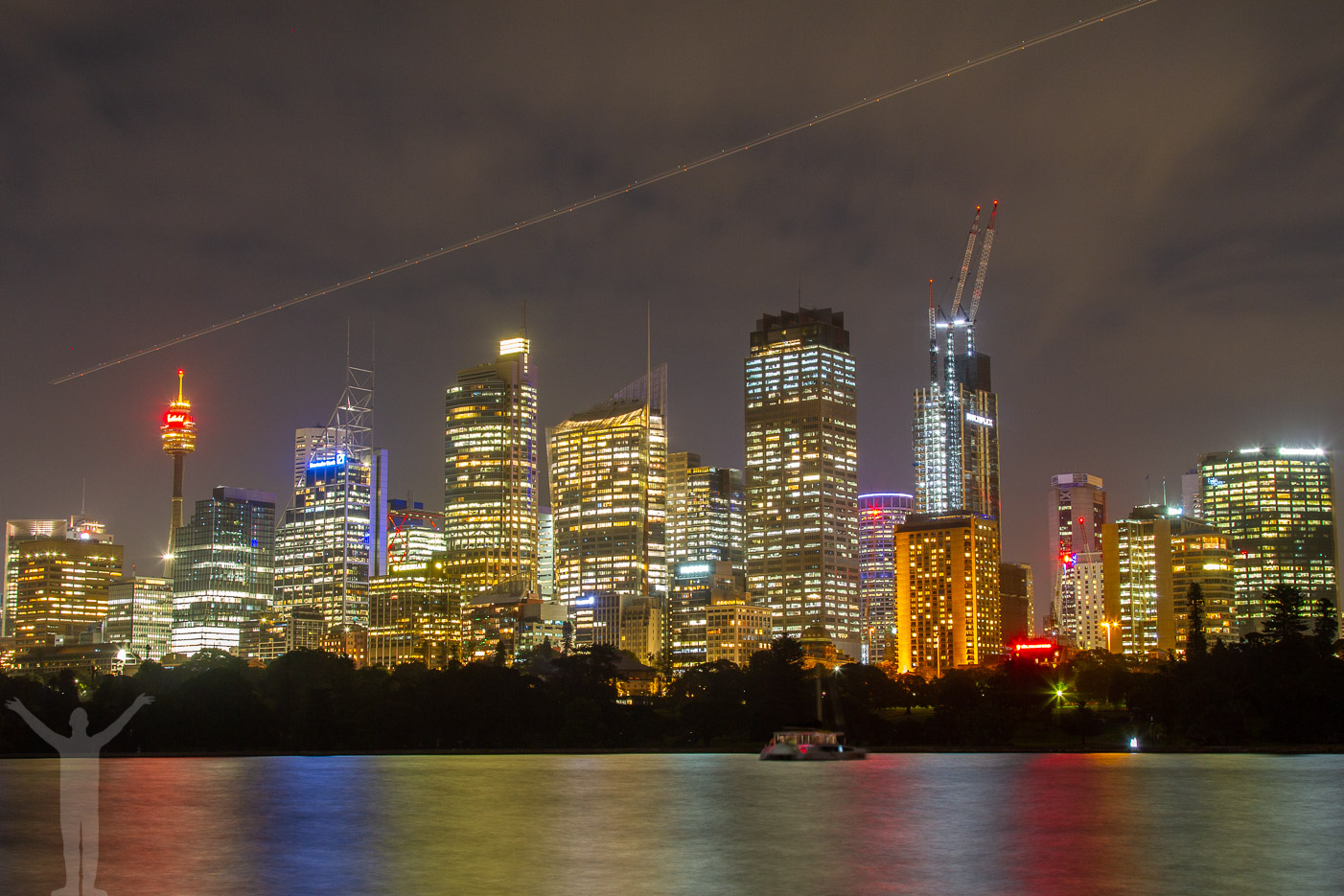 Sydney downtown på kvällen