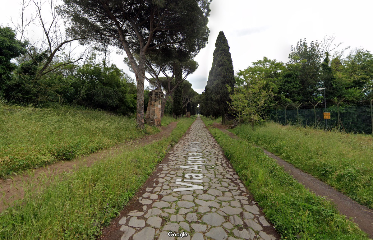 Via Appia Antica enligt Google Street View