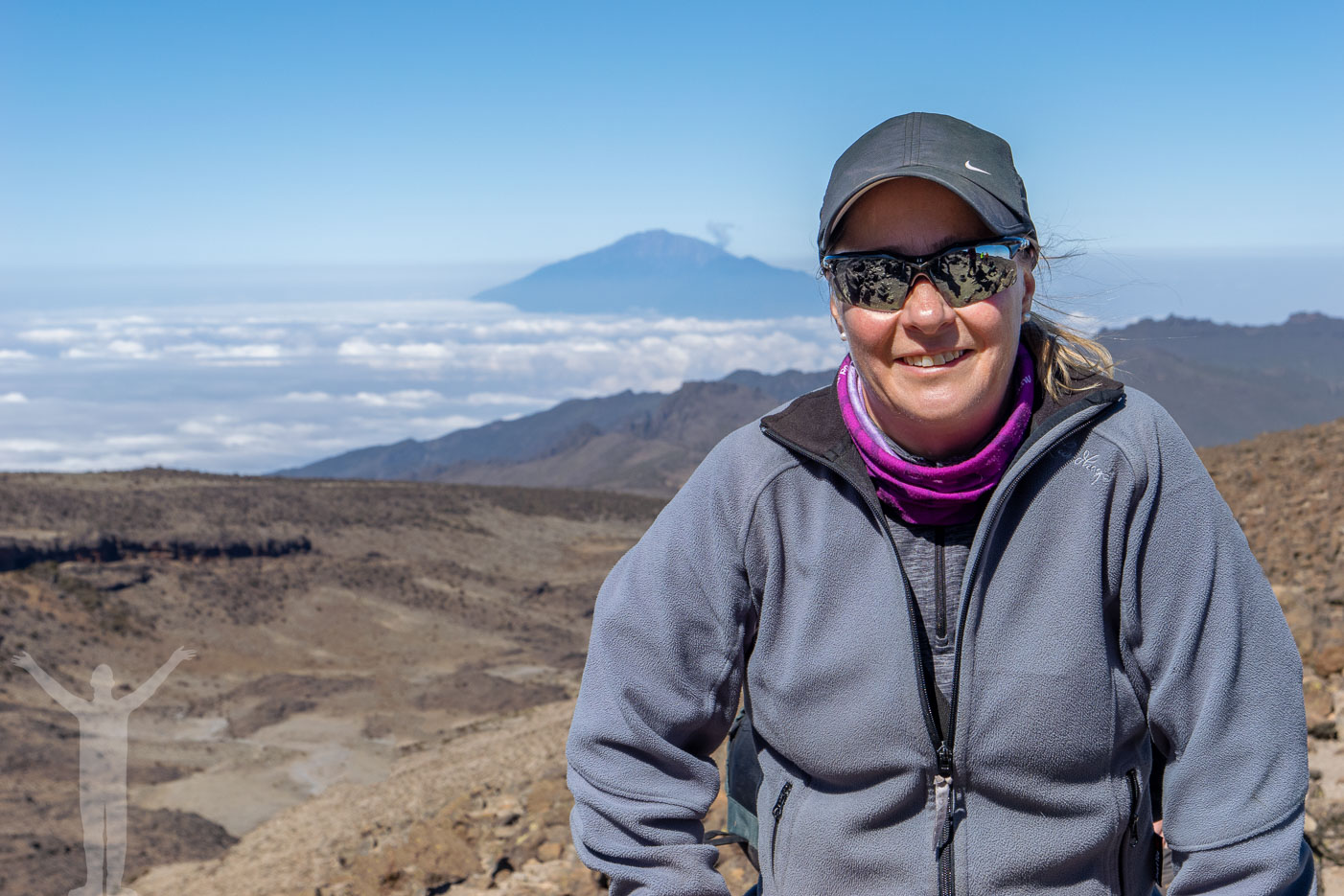 Maria på 4300 meter och Mount Meru i bakgrunden
