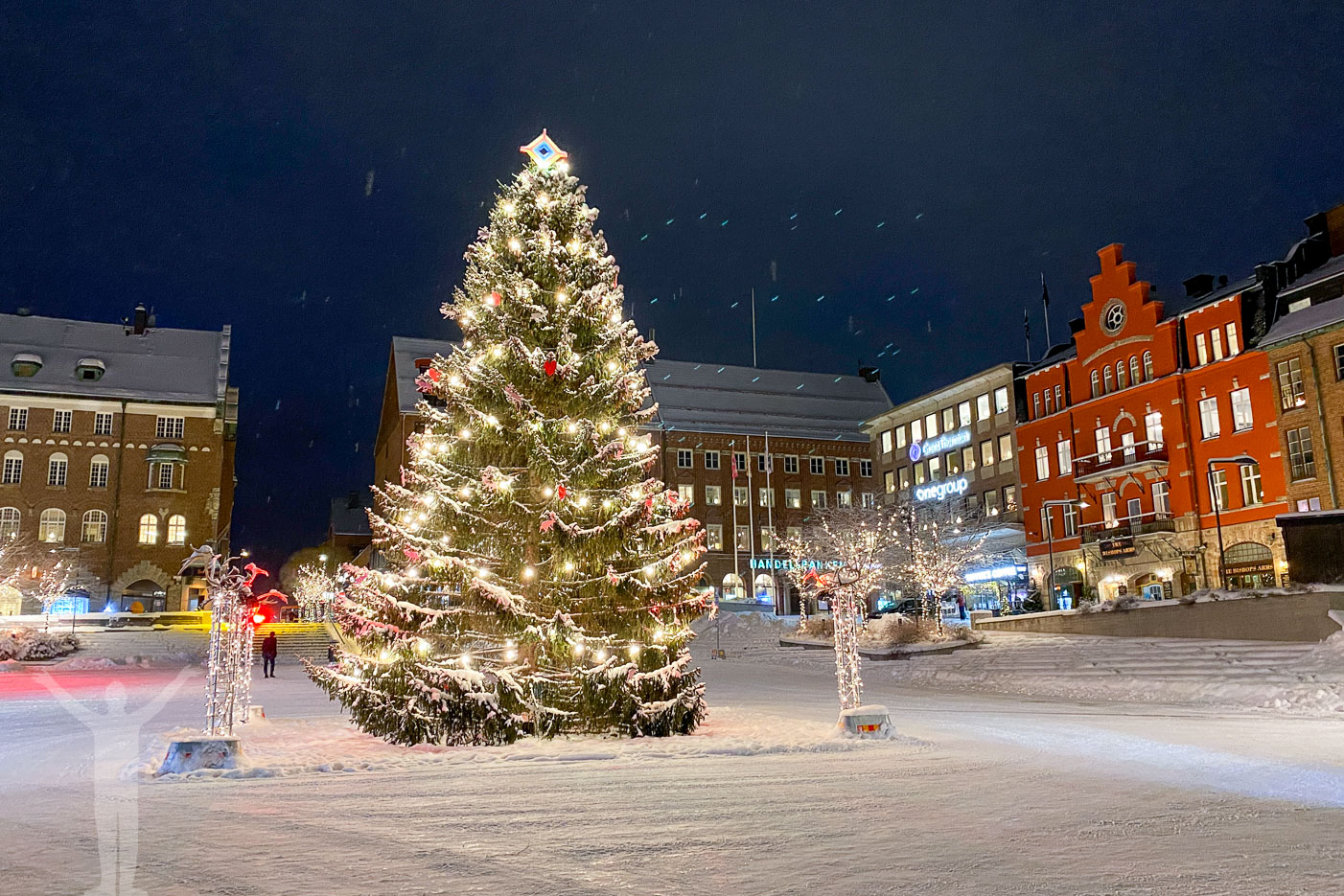 2022 års julgran på Stortorget i Östersund