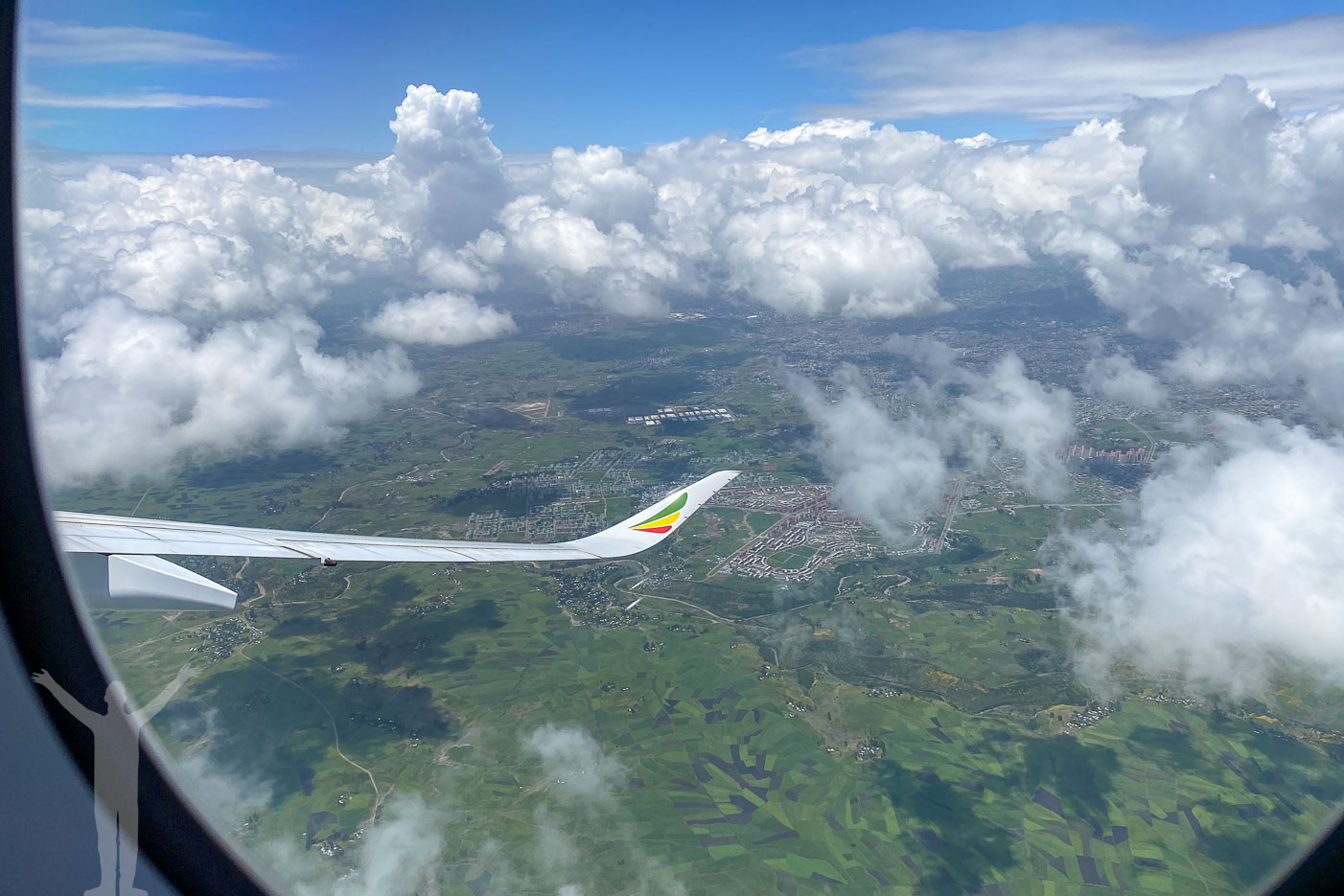 Strax efter avgång från Addis till Kilimanjaro